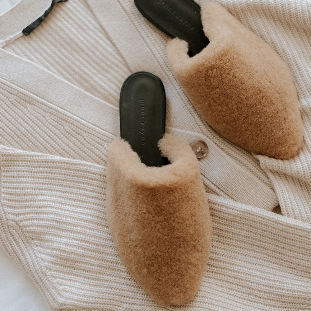 JENNI KAYNE Shearling MULES NEW